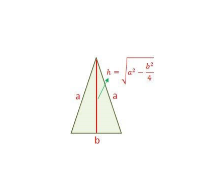 como sacar la altura de un triangulo isosceles
